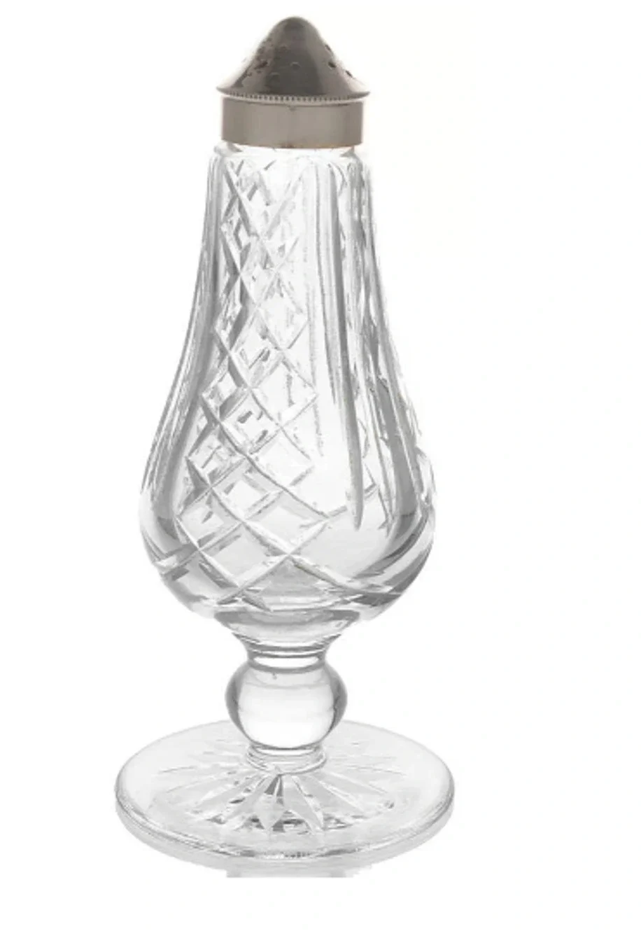 Waterford Crystal Vintage Footed Shaker and Metal Lid Salt or Pepper 1 Shaker